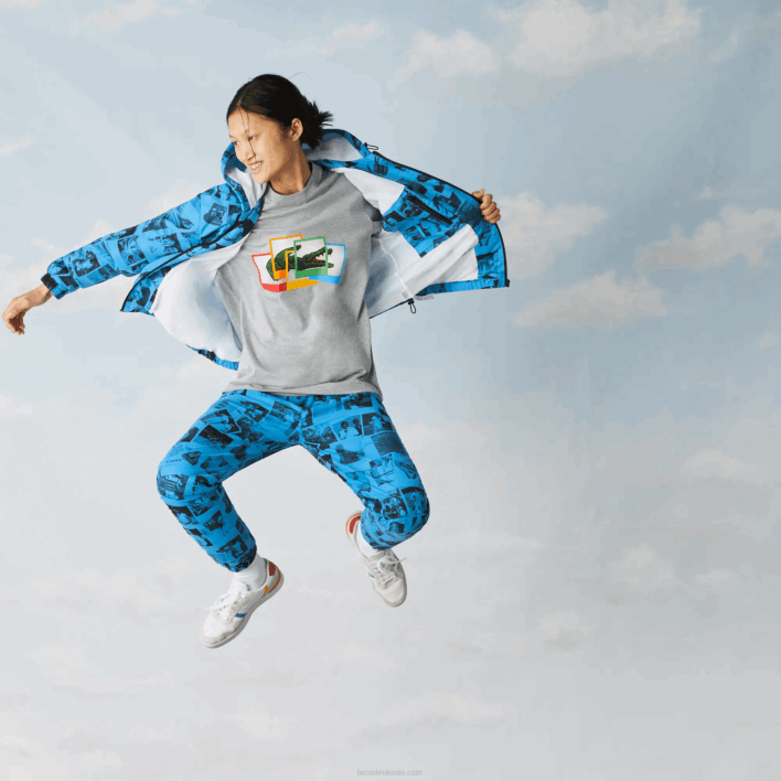 Lacoste LIVE Polaroid Collaboration Jacket 646T1304 Blue Black BLW Women