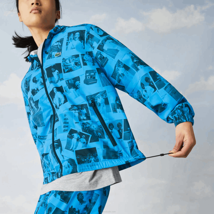Lacoste LIVE Polaroid Collaboration Jacket 646T1304 Blue Black BLW Women