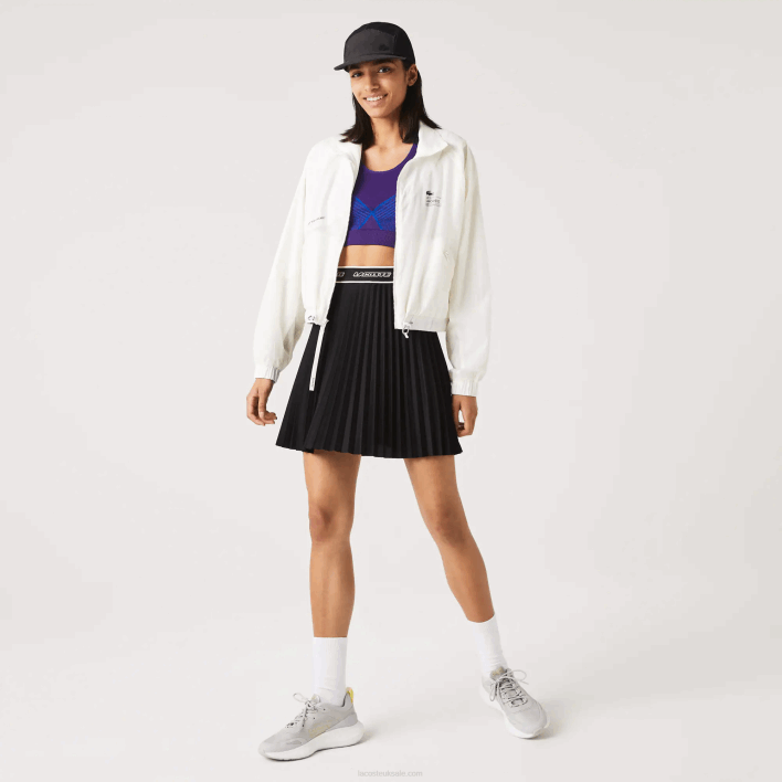 Lacoste Mesh Lined Nylon Jacket 646T2626 White 70V Women