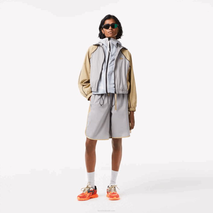Lacoste Oversized Two Tone Jacket 646T2431 Grey Beige 7MT Women