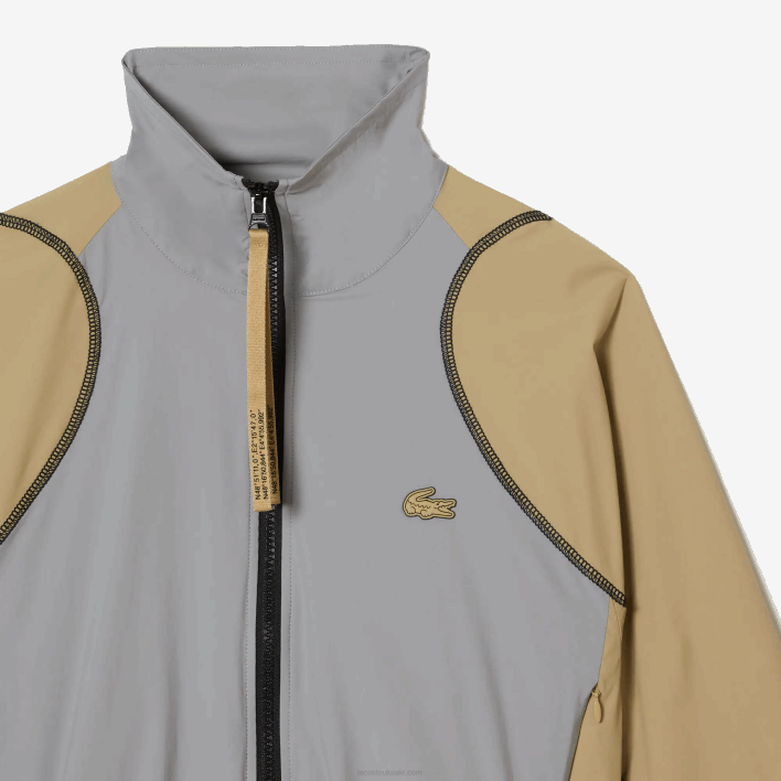 Lacoste Oversized Two Tone Jacket 646T2431 Grey Beige 7MT Women