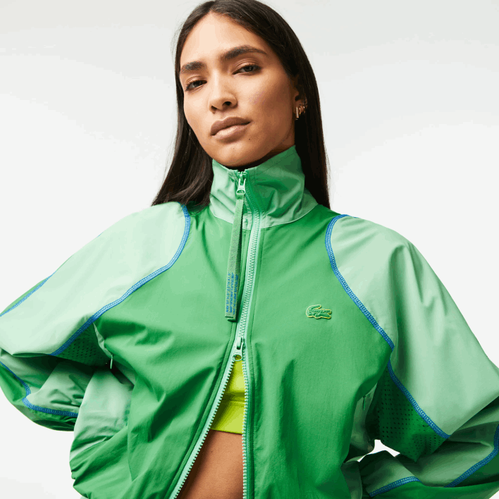 Lacoste Oversized Two Tone Jacket 646T2432 Green FZV Women