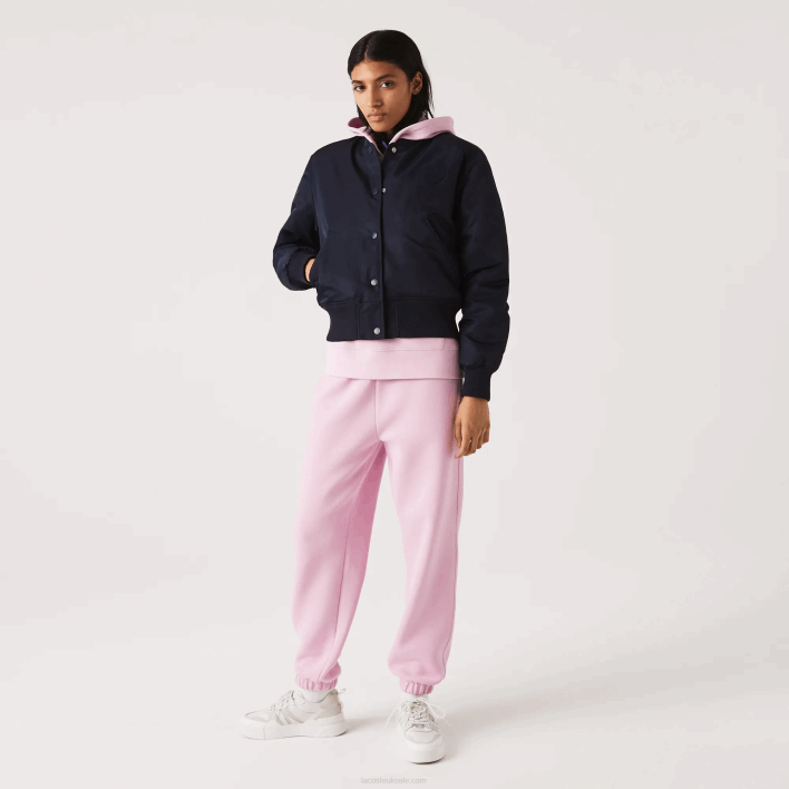 Lacoste Quilted Nylon Bomber Jacket 646T2623 Navy Blue HDE Women