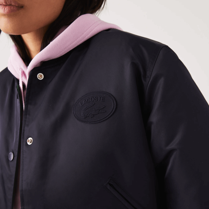 Lacoste Quilted Nylon Bomber Jacket 646T2623 Navy Blue HDE Women