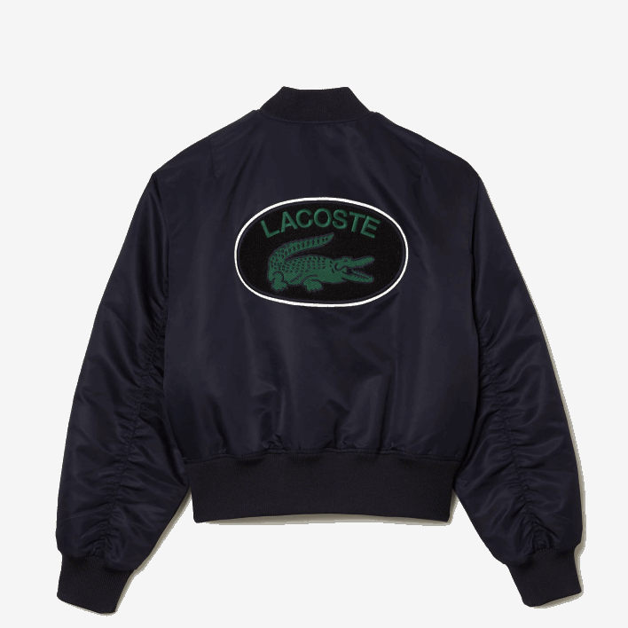 Lacoste Quilted Nylon Bomber Jacket 646T2623 Navy Blue HDE Women