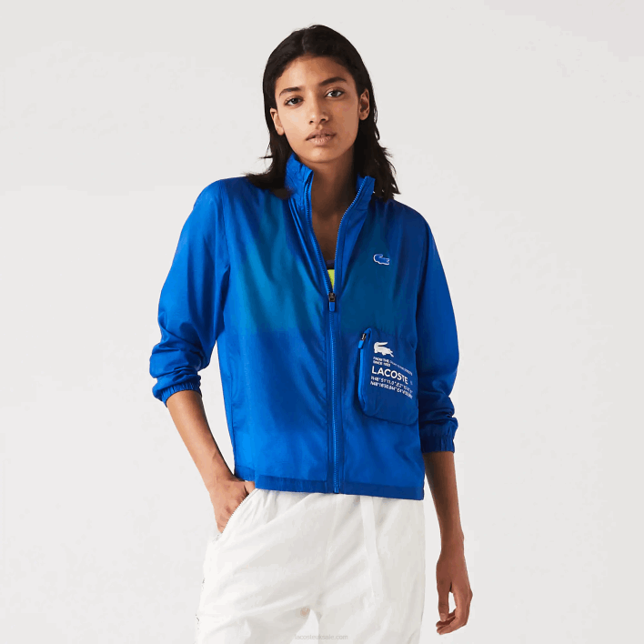 Lacoste SPORT Packable Water-Repellent Jacket 646T2618 Blue K1Q Women