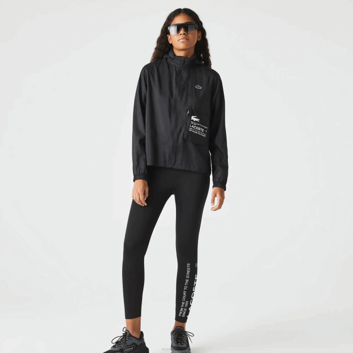 Lacoste SPORT Packable Water-Repellent Jacket 646T2619 Black 031 Women