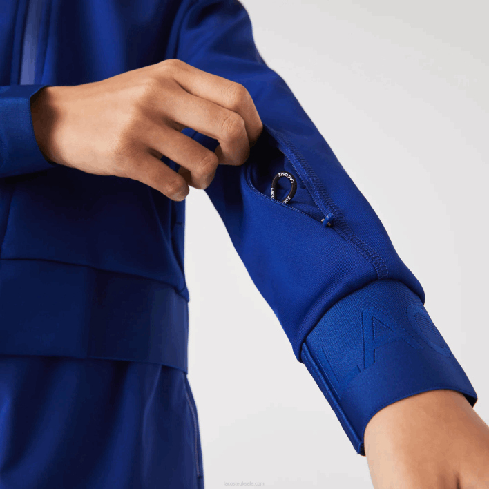 Lacoste Two-Ply Stretch Teddy Jacket 646T2625 Blue BDM Women