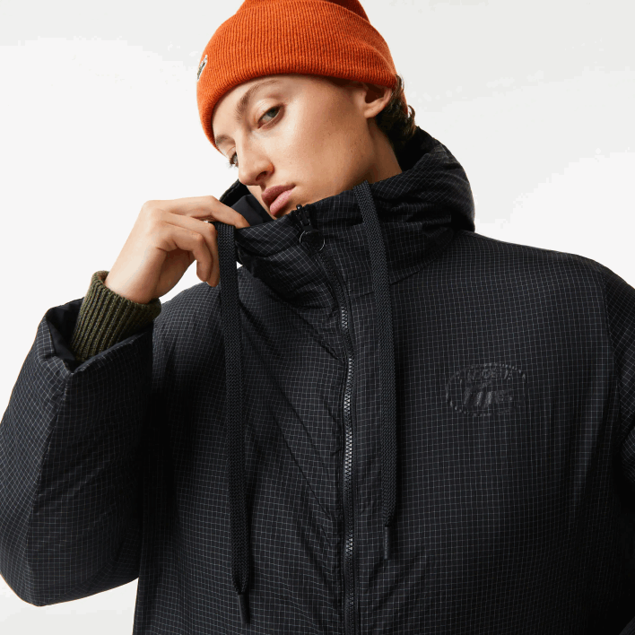 Lacoste Water-Repellent Reversible Long Jacket 646T2613 Black 031 Women