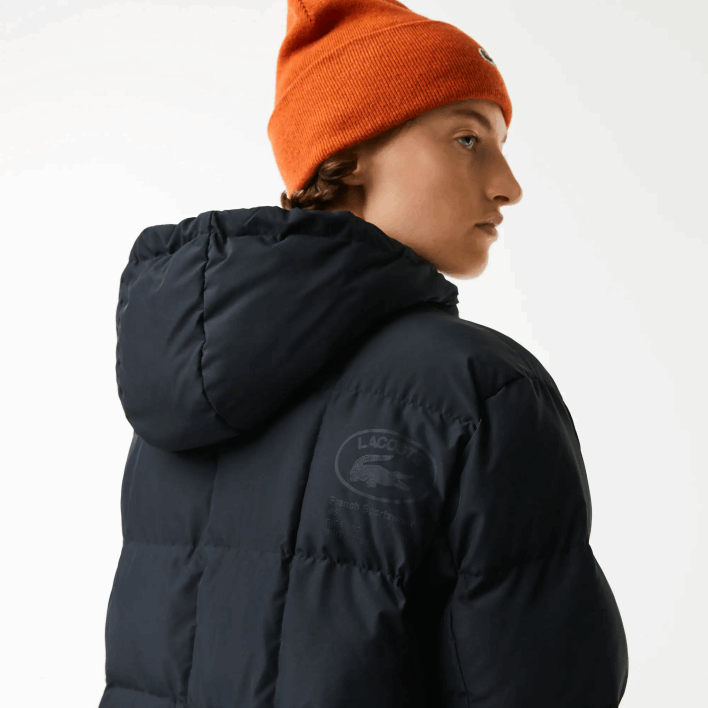 Lacoste Water-Repellent Reversible Long Jacket 646T2613 Black 031 Women