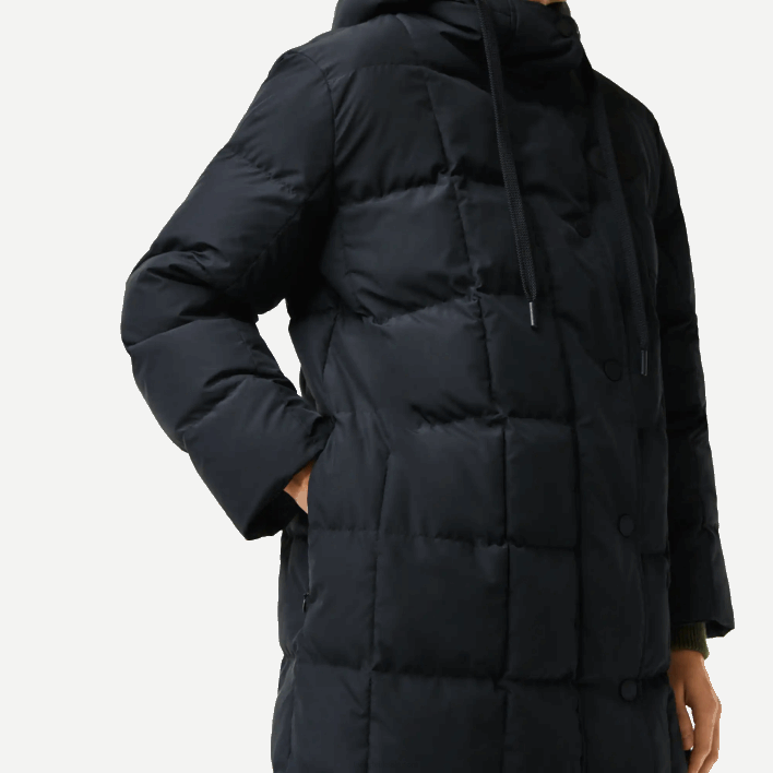 Lacoste Water-Repellent Reversible Long Jacket 646T2613 Black 031 Women
