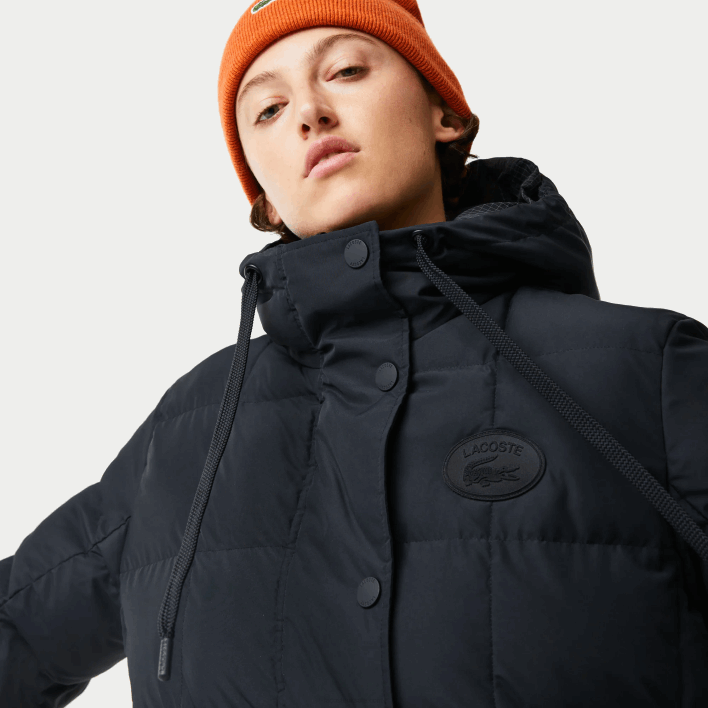 Lacoste Water-Repellent Reversible Long Jacket 646T2613 Black 031 Women