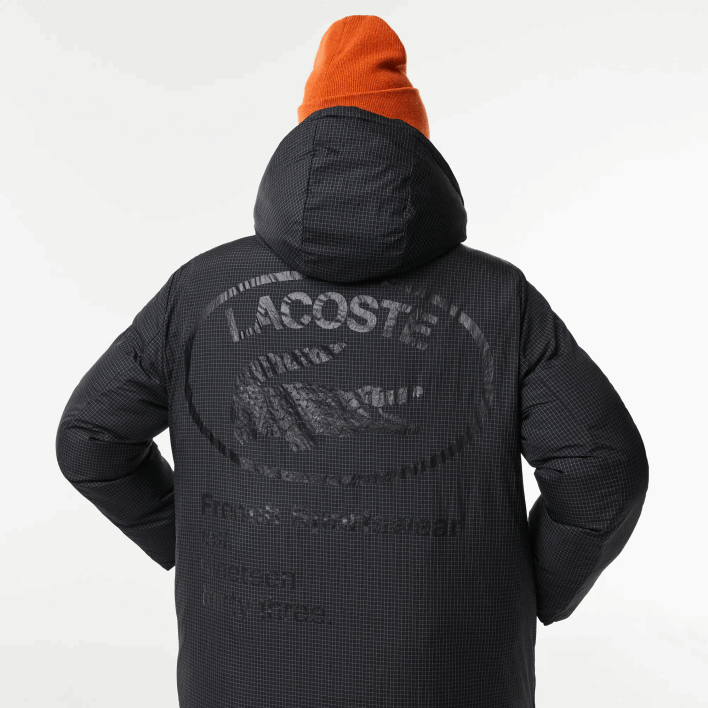 Lacoste Water-Repellent Reversible Long Jacket 646T2613 Black 031 Women