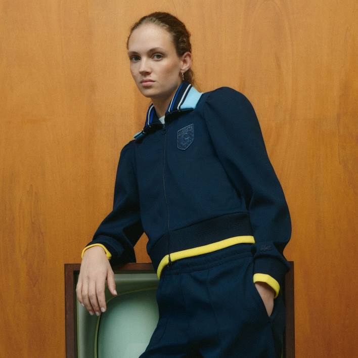 Lacoste x Goop Two-Ply Pique Jacket 646T2669 Navy Blue 166 Women