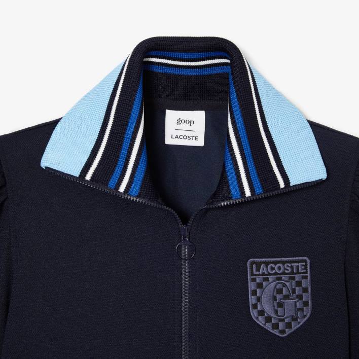 Lacoste x Goop Two-Ply Pique Jacket 646T2669 Navy Blue 166 Women