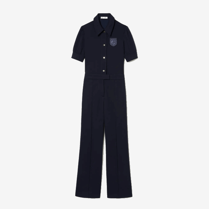 Lacoste x Goop Two-Ply Pique Jumpsuit 646T2666 Navy Blue 166 Women