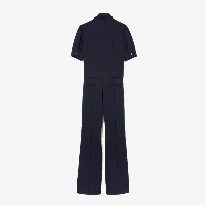 Lacoste x Goop Two-Ply Pique Jumpsuit 646T2666 Navy Blue 166 Women