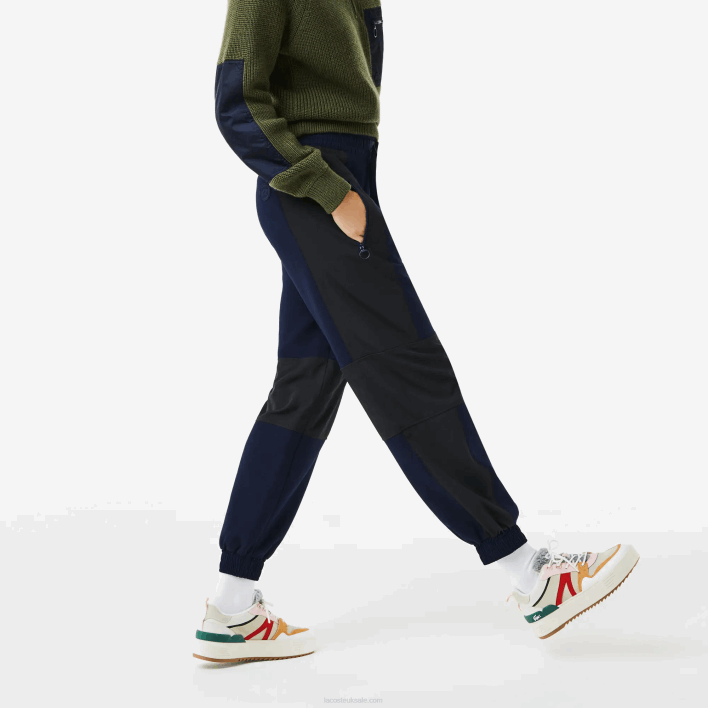 Lacoste Badge Colorblock Trackpants 646T2552 Navy Blue Black R8P Women
