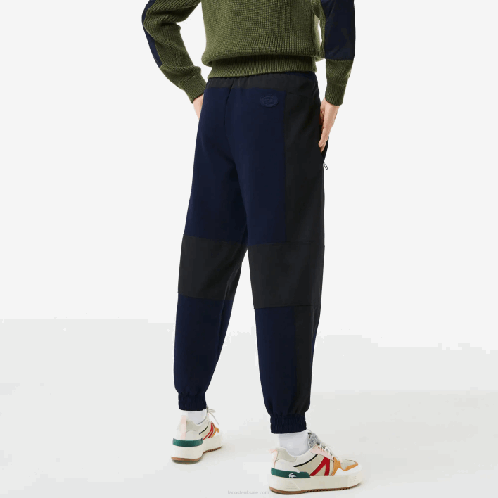 Lacoste Badge Colorblock Trackpants 646T2552 Navy Blue Black R8P Women