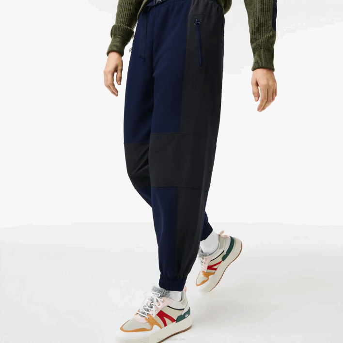 Lacoste Badge Colorblock Trackpants 646T2552 Navy Blue Black R8P Women