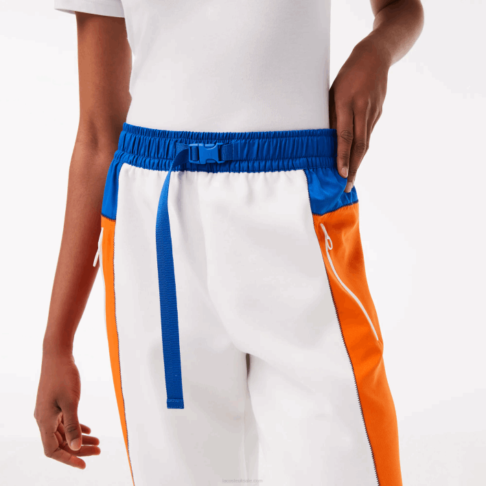 Lacoste Badge Colorblock Trackpants 646T2553 White Blue Orange Blue RLM Women