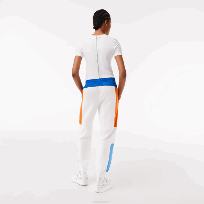 Lacoste Badge Colorblock Trackpants 646T2553 White Blue Orange Blue RLM Women