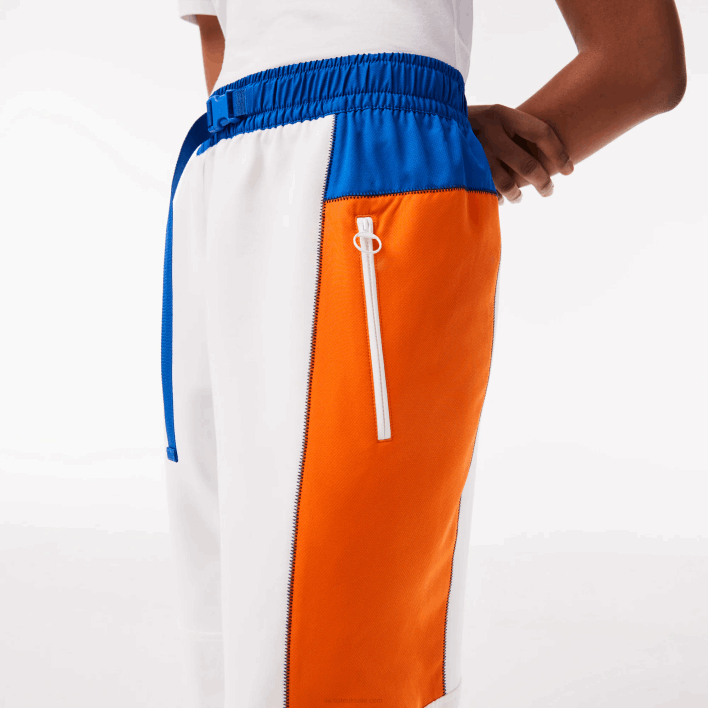 Lacoste Badge Colorblock Trackpants 646T2553 White Blue Orange Blue RLM Women