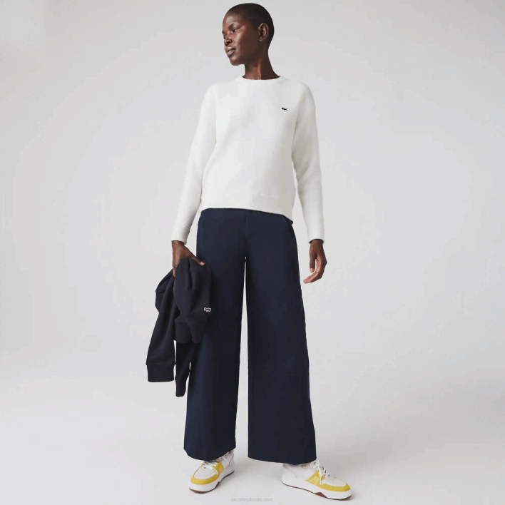 Lacoste Cotton Gabardine Pants 646T2652 Navy Blue 166 Women