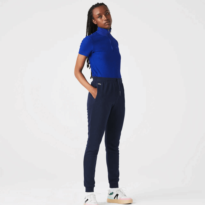 Lacoste Lightweight Fleece Jogging Pants 646T2593 Navy Blue 166 Women