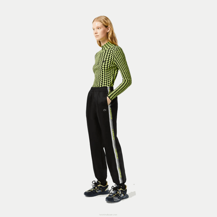 Lacoste Logo Stripe Track Pants 646T2406 Black 031 Women