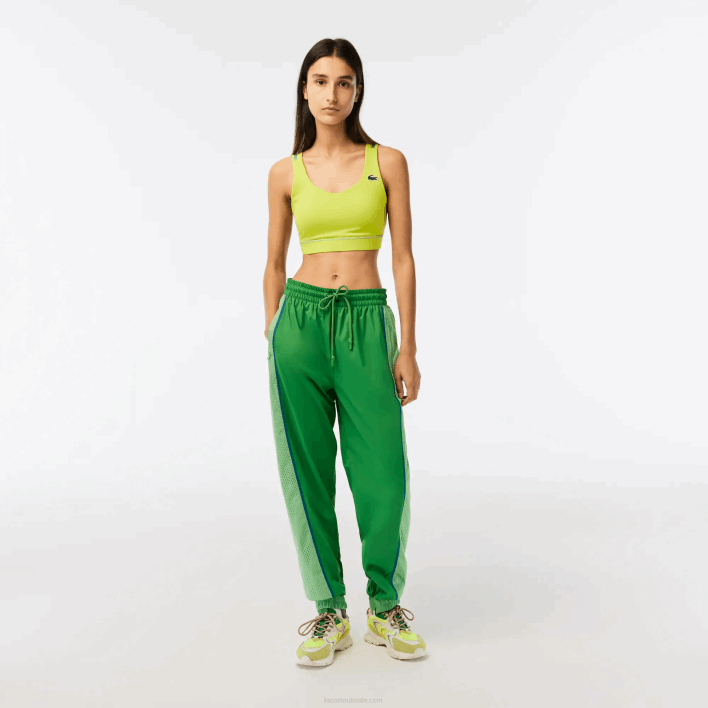 Lacoste Perforated Effect Track Pants 646T2426 Green DBF Women