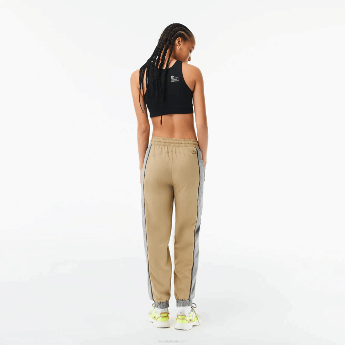 Lacoste Perforated Effect Track Pants 646T2427 Beige Grey 7JE Women