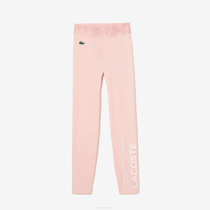 Lacoste SPORT 7/8 Length Recycled Polyester Leggings 646T2409 Pink KF9 Women