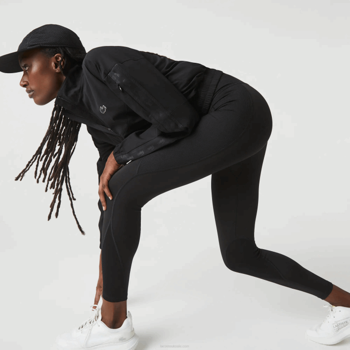 Lacoste SPORT Color-Block Knit Effect Leggings 646T2531 Black 8VM Women