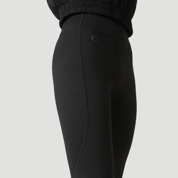Lacoste SPORT Color-Block Knit Effect Leggings 646T2531 Black 8VM Women