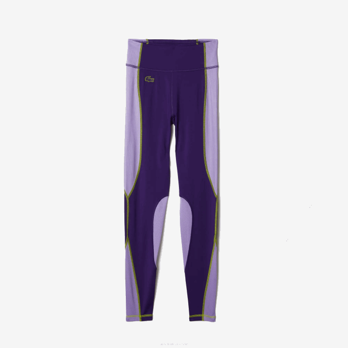 Lacoste SPORT Color-Block Knit Effect Leggings 646T2533 Purple 50W Women