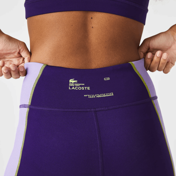 Lacoste SPORT Color-Block Knit Effect Leggings 646T2533 Purple 50W Women