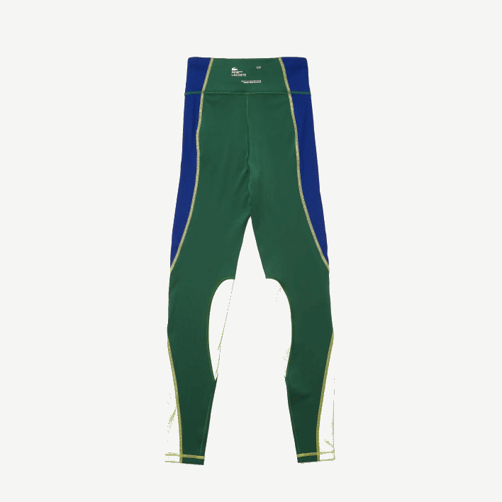 Lacoste SPORT Color-Block Knit Effect Leggings 646T2534 Green Blue Flashy Yellow BZQ Women