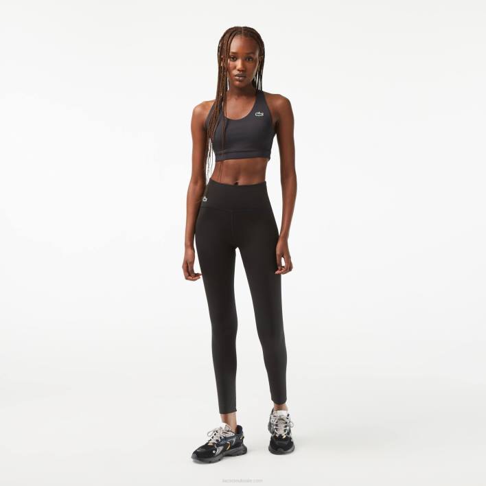 Lacoste SPORT Recycled Polyester Sculpting Leggings 646T2399 Black 031 Women