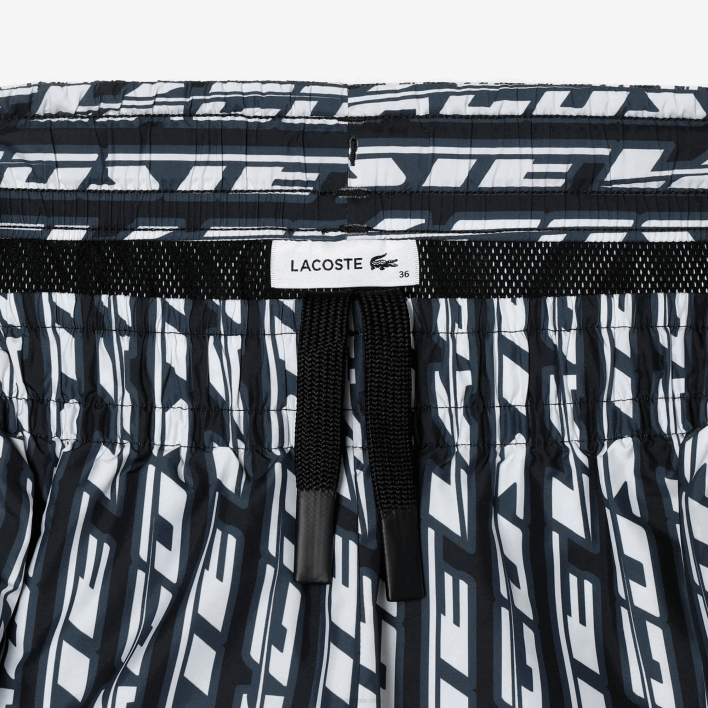 Lacoste Track Pants with Logo Print 646T2395 Black Blue White ZI8 Women