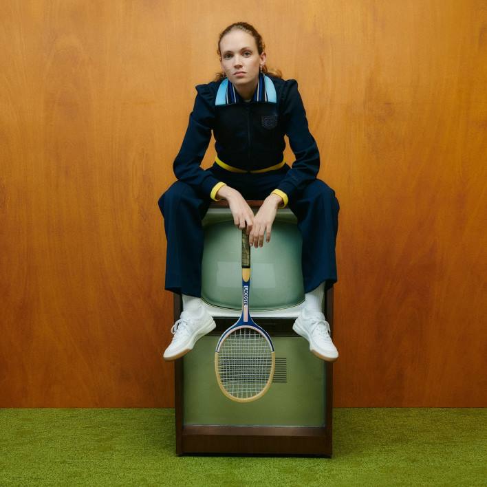 Lacoste x Goop Two-Ply Pique Trackpants 646T2667 Navy Blue 166 Women