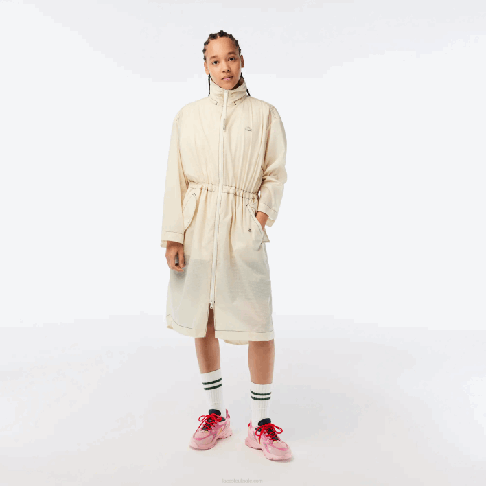 Lacoste 2-in-1 Water-Repellent Hooded Parka 646T2441 White XFJ Women