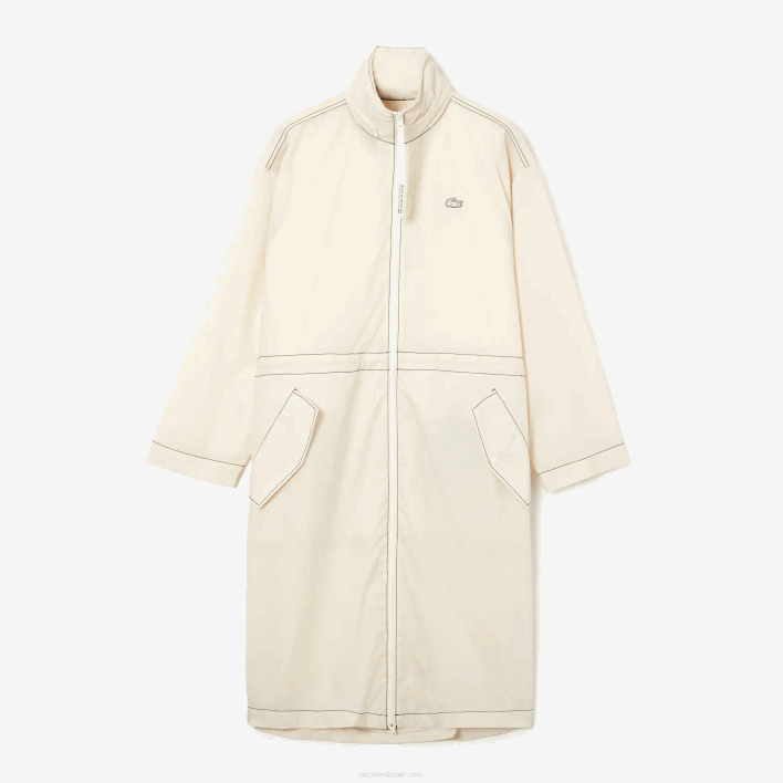 Lacoste 2-in-1 Water-Repellent Hooded Parka 646T2441 White XFJ Women