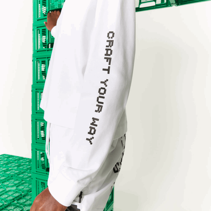 Lacoste LIVE x Minecraft Oversized Cotton Polo 646T2523 White 001 Women