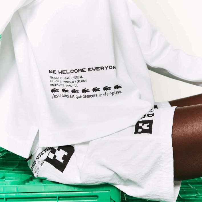 Lacoste LIVE x Minecraft Oversized Cotton Polo 646T2523 White 001 Women