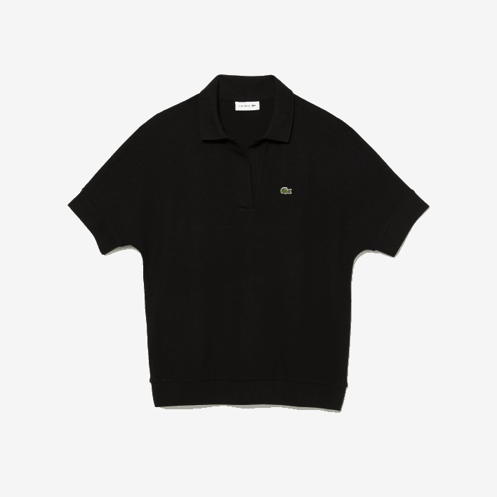 Lacoste Loose Fit Flowy Pique Polo 646T2463 Black 031 Women