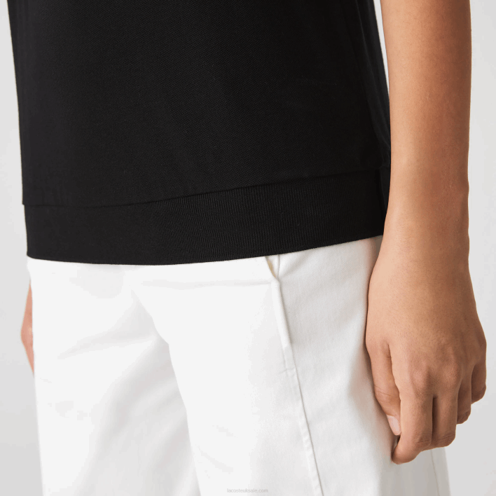 Lacoste Loose Fit Flowy Pique Polo 646T2463 Black 031 Women