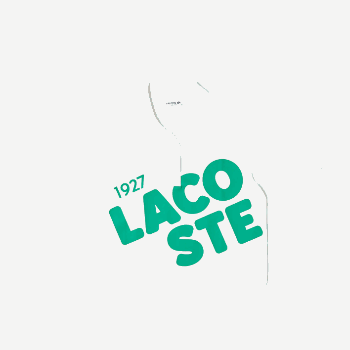 Lacoste Loose Fit Short Print Organic Cotton Polo 646T2525 White 70V Women