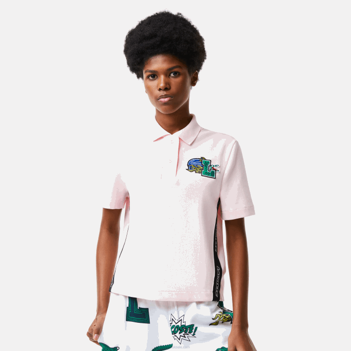 Lacoste Regular Fit Comic Badge Polo 646T2494 Light Pink T03 Women