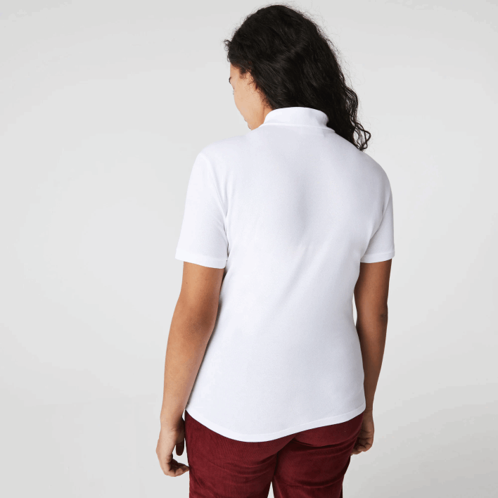 Lacoste Slim Fit Stretch Cotton Pique Polo 646T2468 White 001 Women
